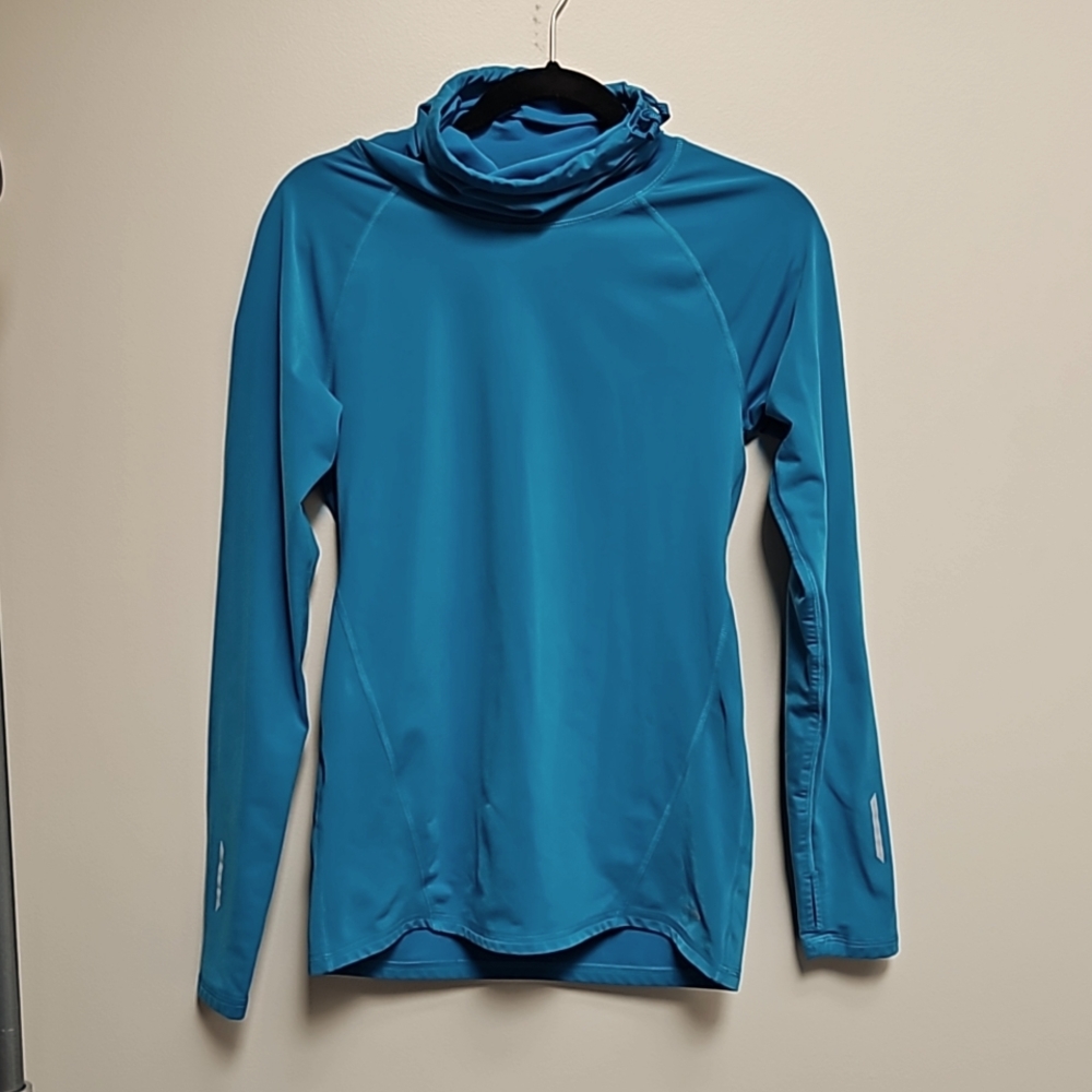 Women’s CHAMPION Duo Dry Sz M Medium High Neck Blue Athletic Pullover Activewear
